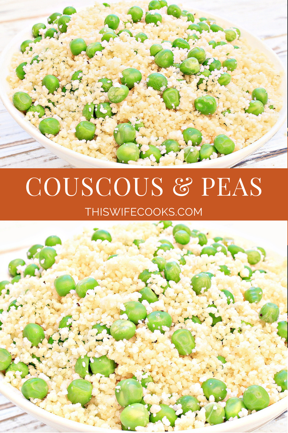 Couscous and Peas ~ This straightforward pasta side dish is practically effortless to make. Ready in 10 minutes or less! via @thiswifecooks