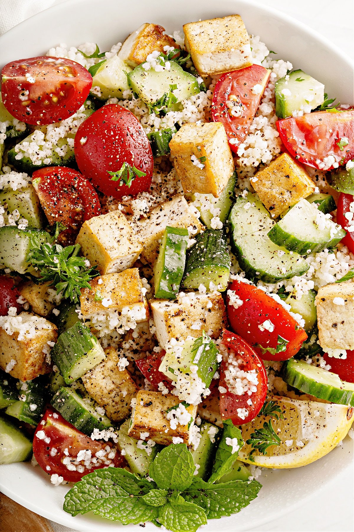 Herbed Couscous and Tofu Salad - This Wife Cooks™