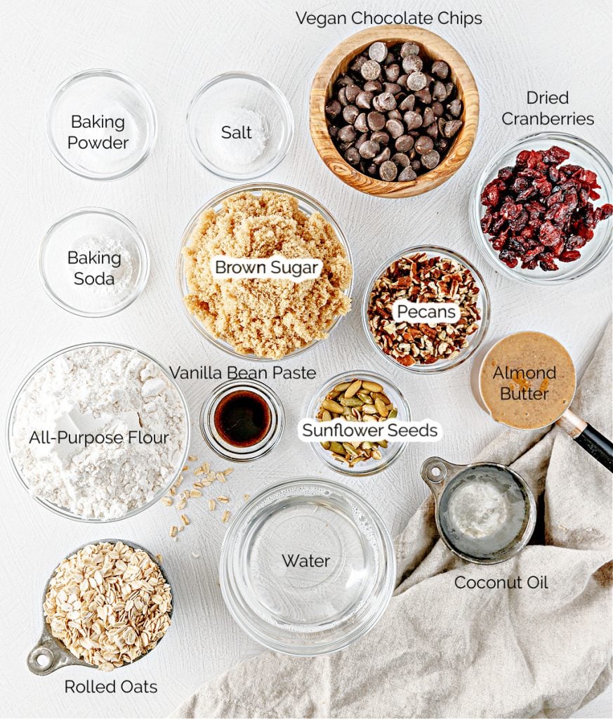 Ingredients for Trail Mix Cookies
