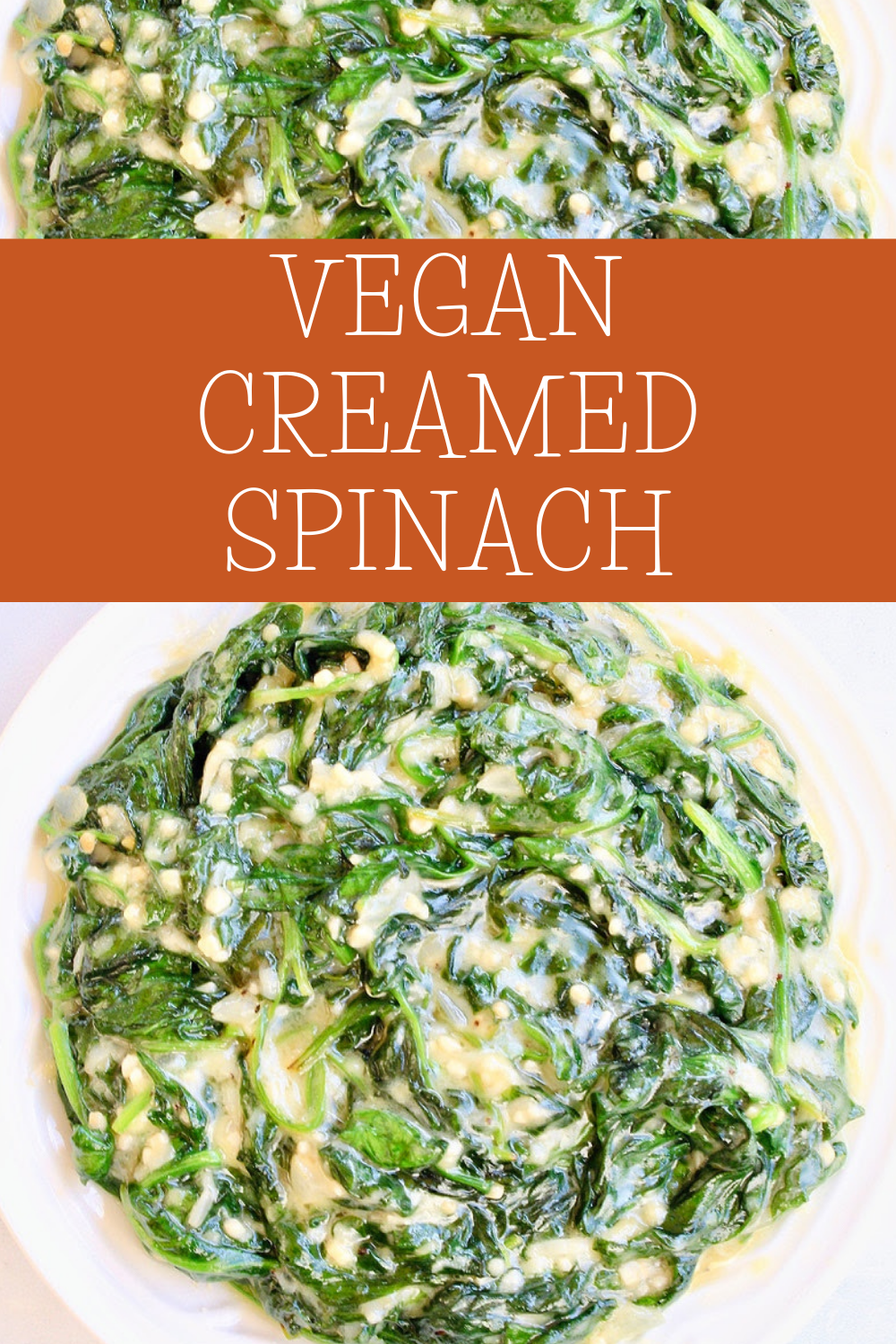 Creamed Spinach ~ A classic comfort food dish that is easy to make in 15 minutes! Fresh spinach stirred into rich and dairy-free cheese sauce. via @thiswifecooks