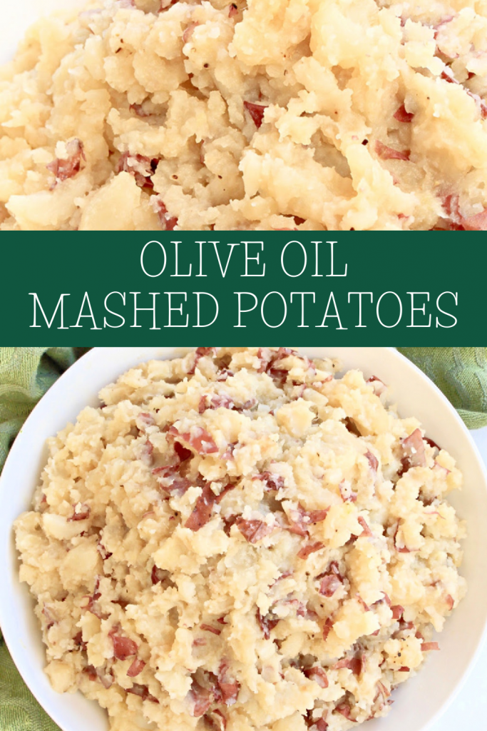 Pinterest image for olive oil mashed potatoes