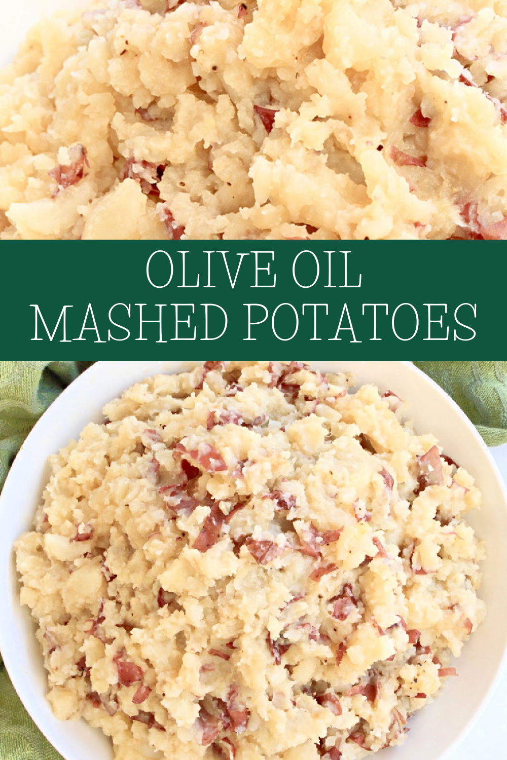 Olive Oil Mashed Potatoes ~ The flavor and texture you love of traditional mashed potatoes without butter or milk! An easy dairy-free side dish! via @thiswifecooks
