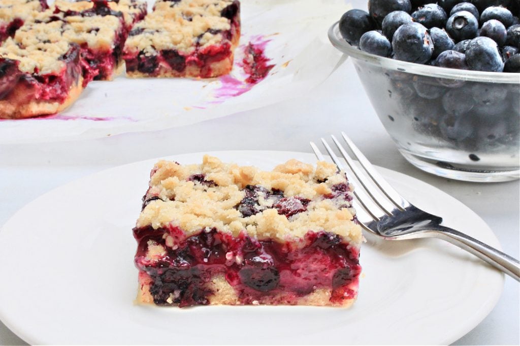 Blueberry Pie Bars ~ The flavor of fresh blueberries shines in this easy dairy-free alternative to classic blueberry pie!