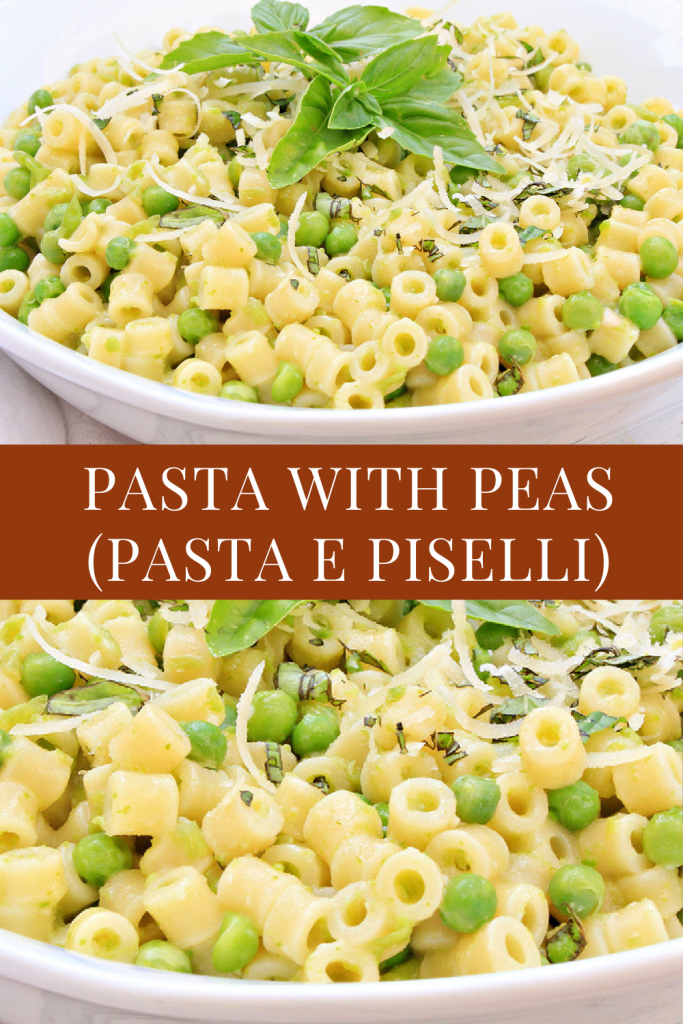Pinterest image for pasta with peas