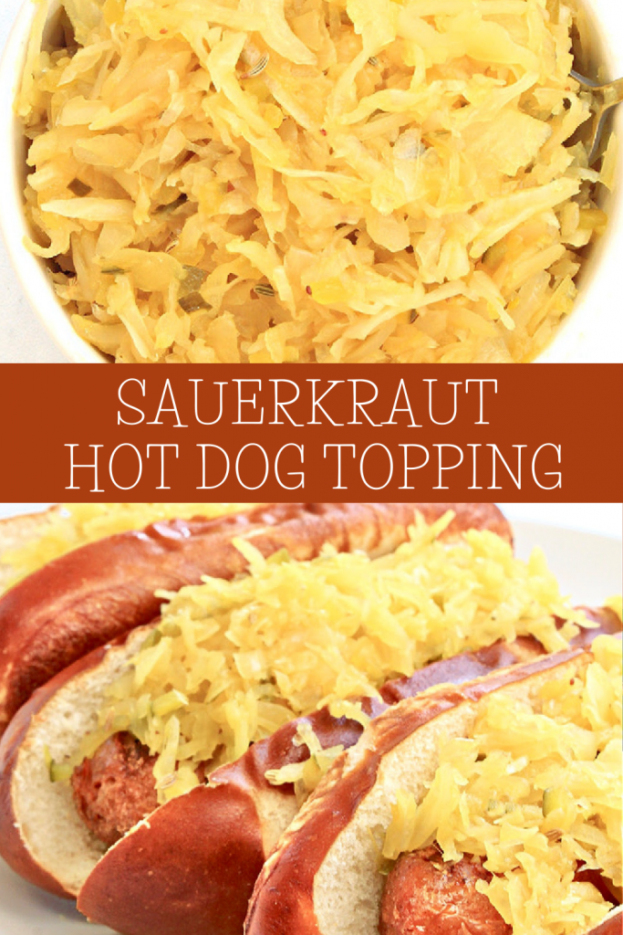 Sauerkraut Hot Dog Topping ~ 5 simple ingredients and 5 minutes are all you need for this quick and easy recipe!