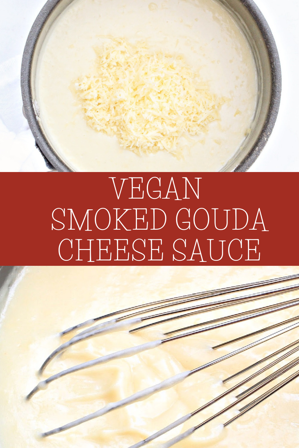 Smoked Gouda Cheese Sauce ~ 4 simple ingredients are all you need! Rich, creamy, and beats store-bought vegan cheese sauces any day! via @thiswifecooks