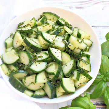 Cucumber and Basil Salad ~ Quick and Easy! ~ This Wife Cooks™