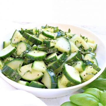 Cucumber and Basil Salad ~ Simple ingredients and minimal prep work make this easy and fresh side dish a summertime winner!