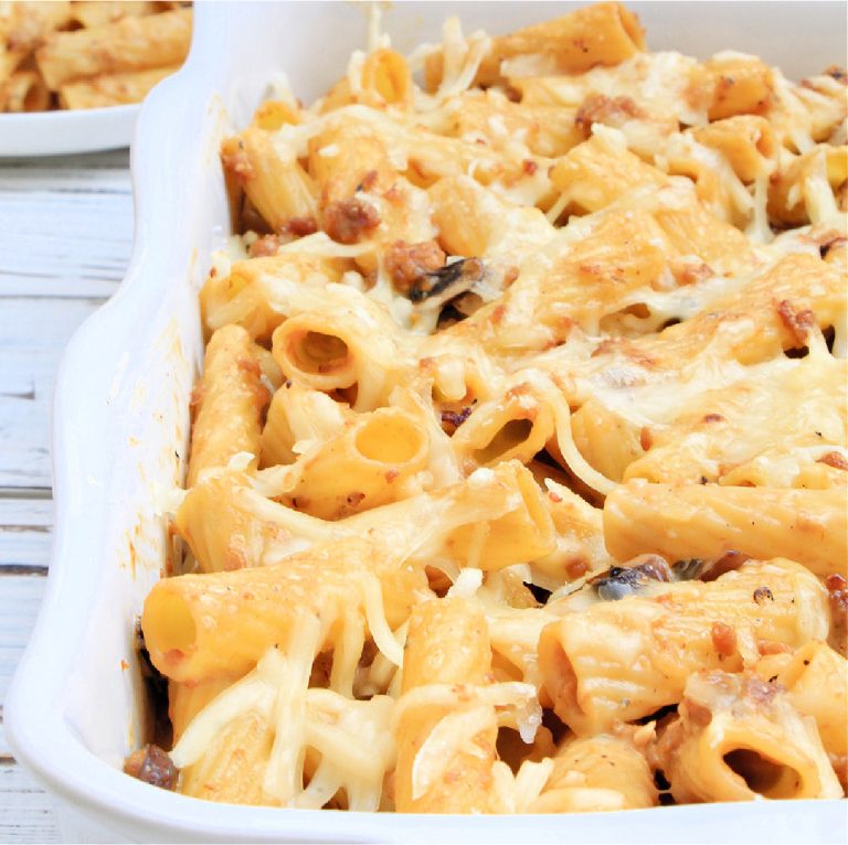 Sausage and Mushroom Pasta Bake This Wife Cooks™