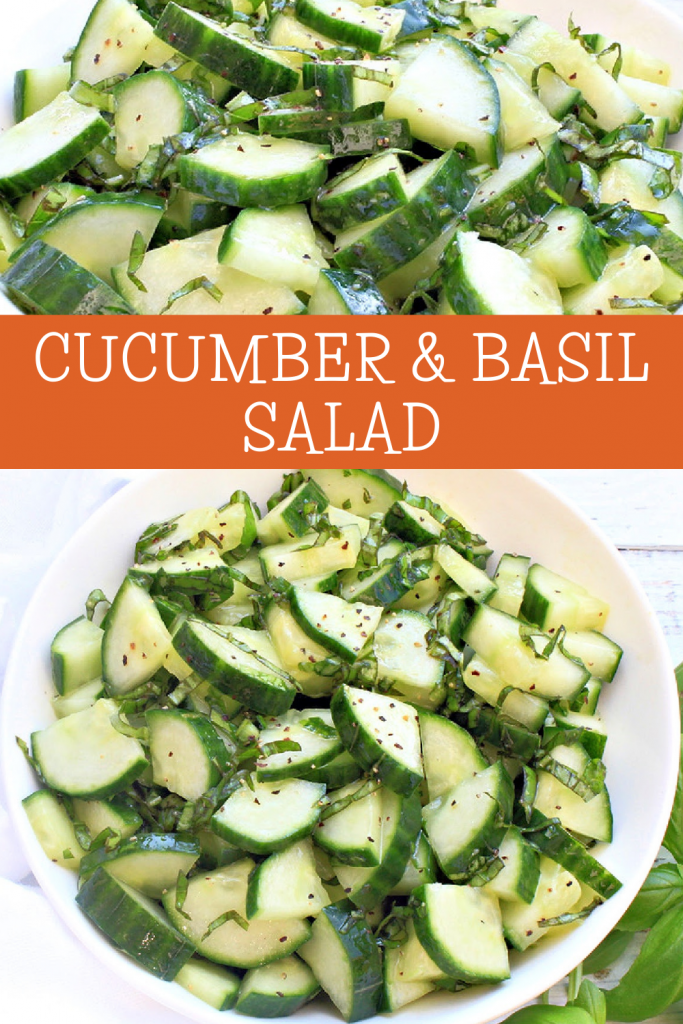 Cucumber and Basil Salad ~ Simple ingredients and minimal prep work make this easy and fresh side dish a summertime winner!