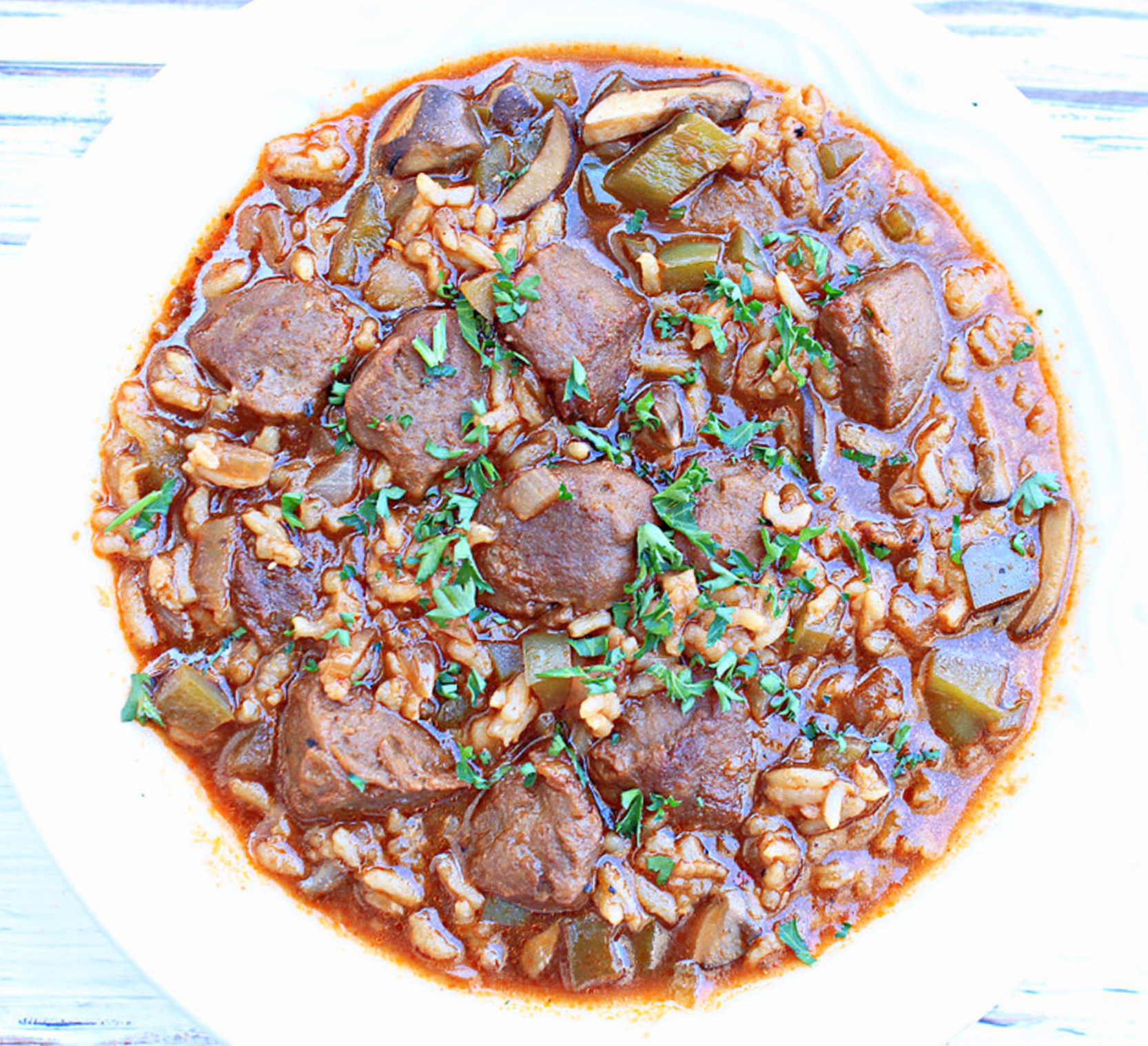 Vegan Beef and Rice Stew 30 Minute Recipe This Wife Cooks™