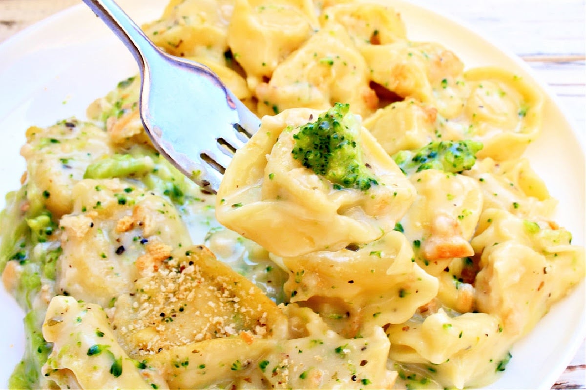 Vegan Broccoli Tortellini Alfredo - This Wife Cooks™