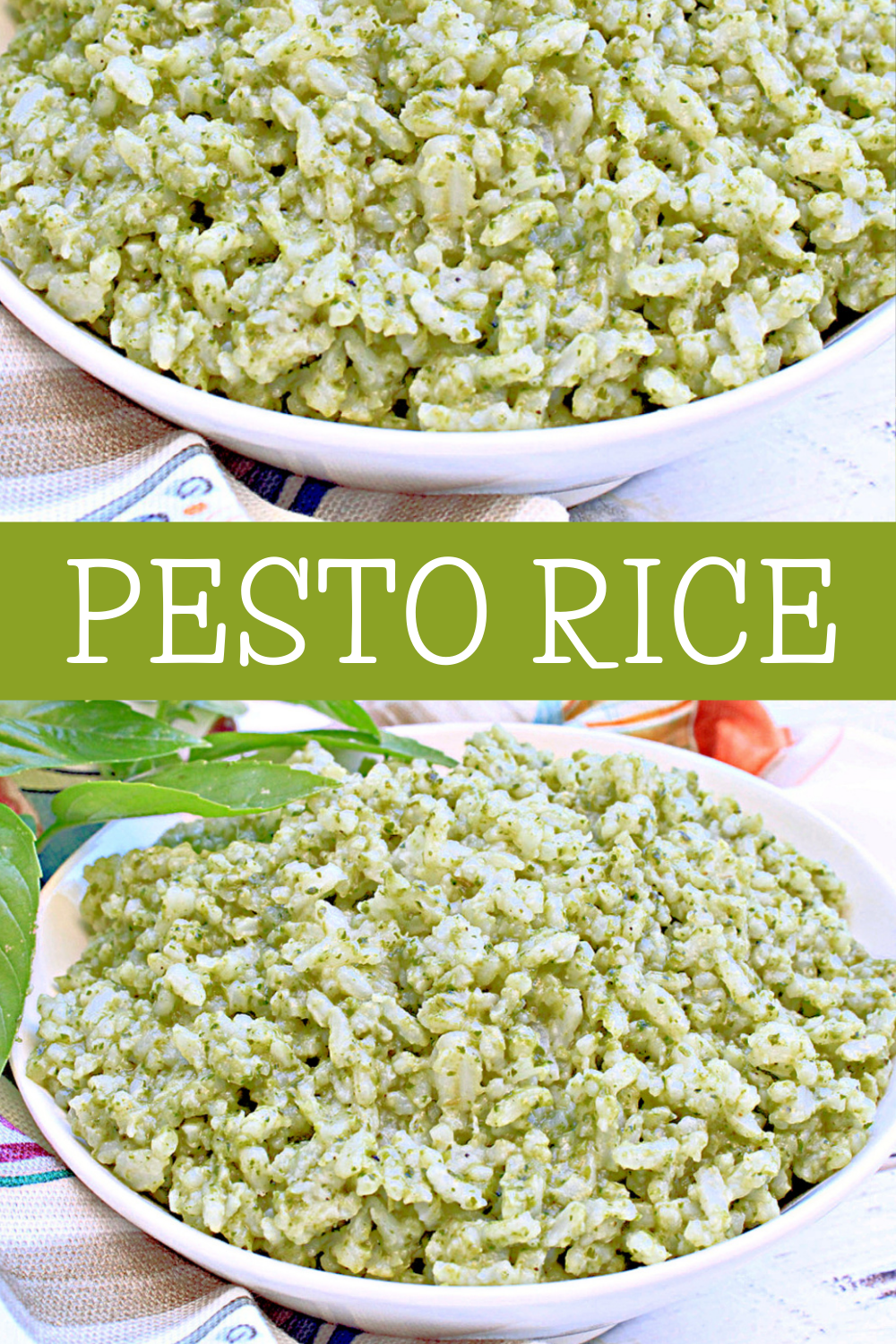 Pesto Rice ~ The light and herbaceous flavors of this creamy rice dish make it a nice addition to all sorts of dinner meals!  via @thiswifecooks