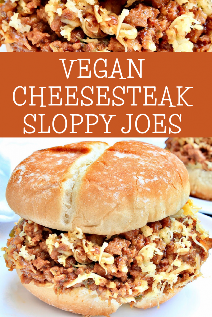 Cheesesteak Sloppy Joes ~ A crowd-pleasing, plant-based version of the 'poor man's cheesesteak!' Easy, budget-friendly weeknight meal in 20 minutes or less!