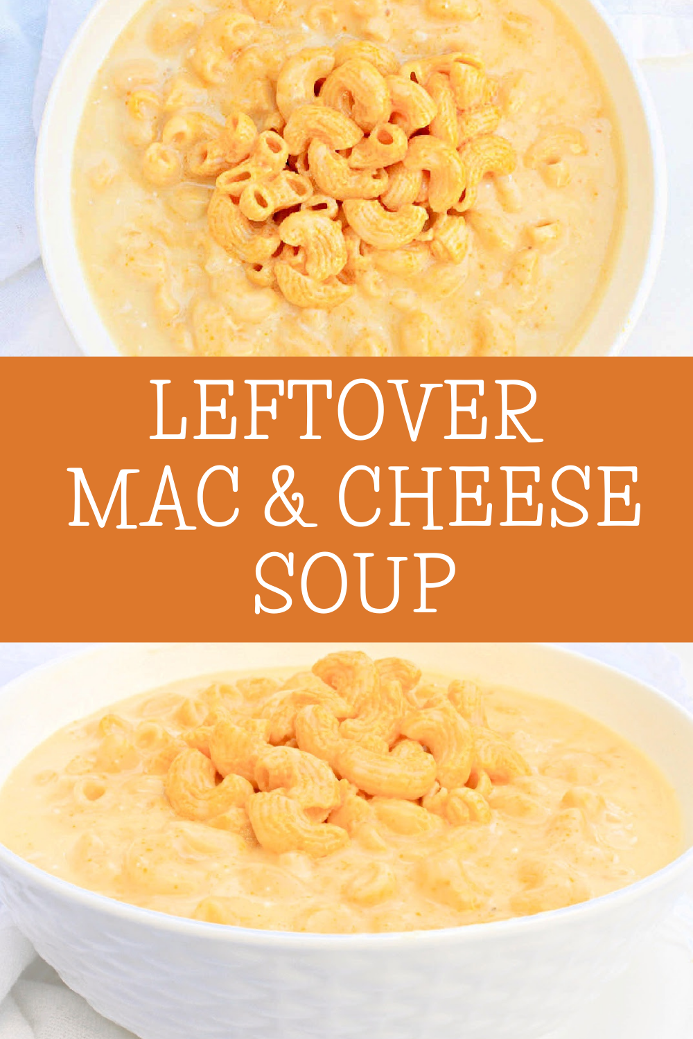 Leftover Mac & Cheese Soup ~ Got mac and cheese leftover from Thanksgiving? Bring your side dish back to life by serving it in a whole new way! via @thiswifecooks