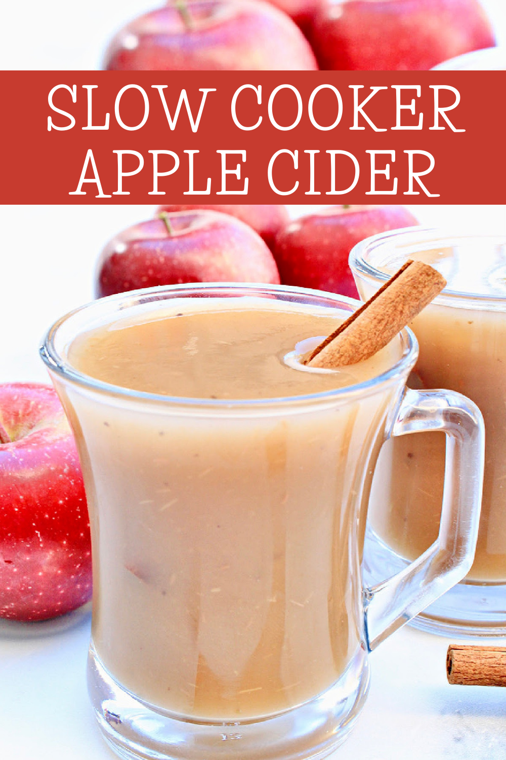 This Slow Cooker Apple Cider recipe is easy to make with fresh apples and guaranteed to make your house smell like fall! via @thiswifecooks