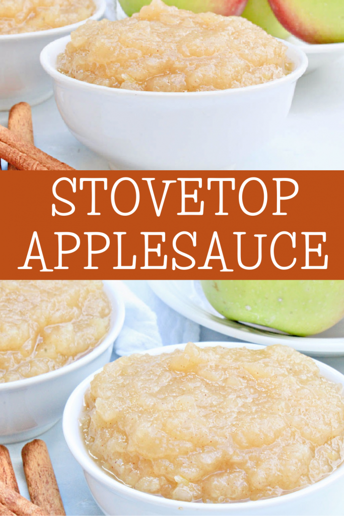Stovetop Applesauce ~ A quick and easy homemade applesauce made with a few simple ingredients and packed with fresh apple flavor!