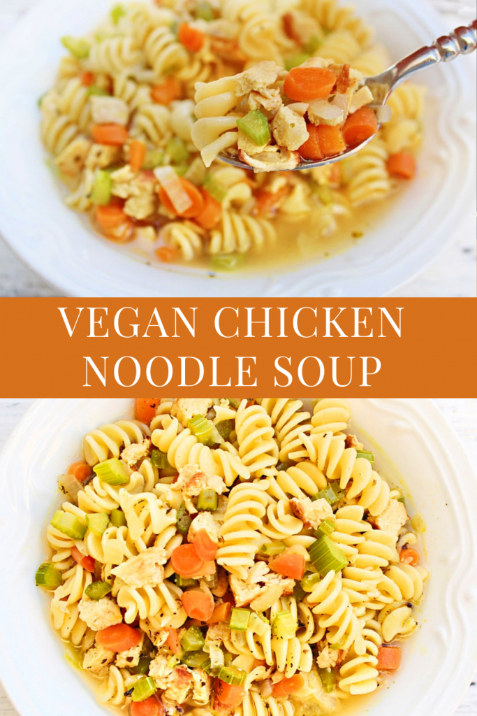 Vegan Chicken Noodle Soup ~ You'll love this homestyle plant-based version of the classic comfort food soup!