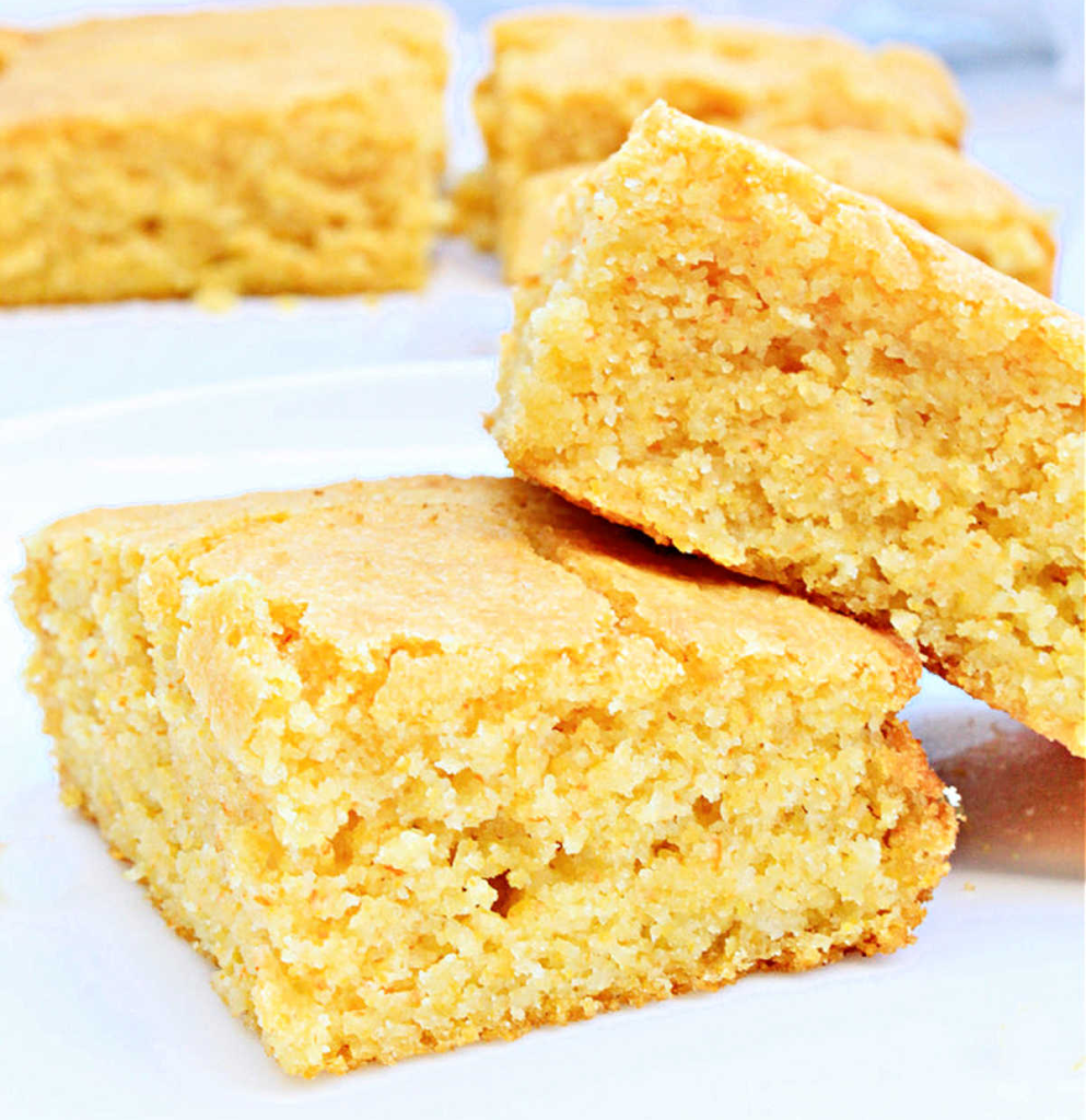 Vegan Cornbread ~ Lightly crisp on the outside, tender and fluffy on the inside, and so easy to make! Serve with chili or as a base for cornbread dressing!