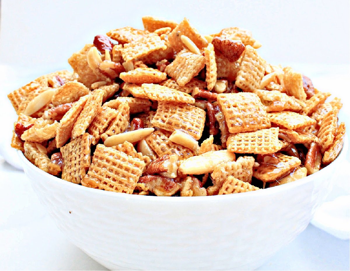 Sweet Chex Party Mix ~ This nutty, sweet, and highly addictive treat is perfect for holiday snacking and gifting!