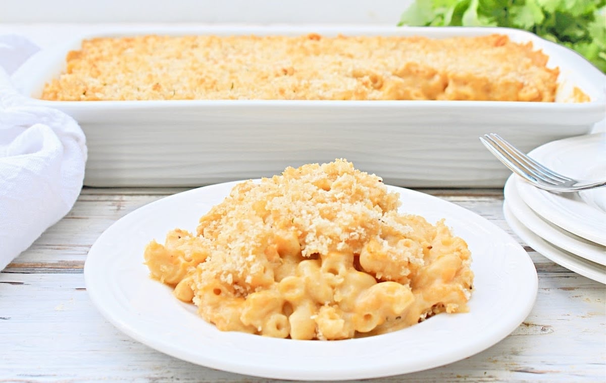 Vegan Baked Mac and Cheese ~ Kid-tested and approved! You're going to love this rich, indulgent, and deliciously dairy-free comfort food classic that has been kid-tested and heartily approved!