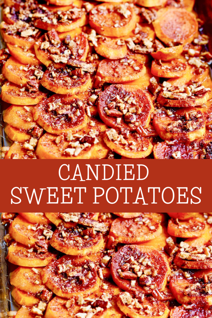 Candied Sweet Potatoes ~ Easy to make with simple ingredients. Your guests will love this sweet and satisfying holiday classic!
