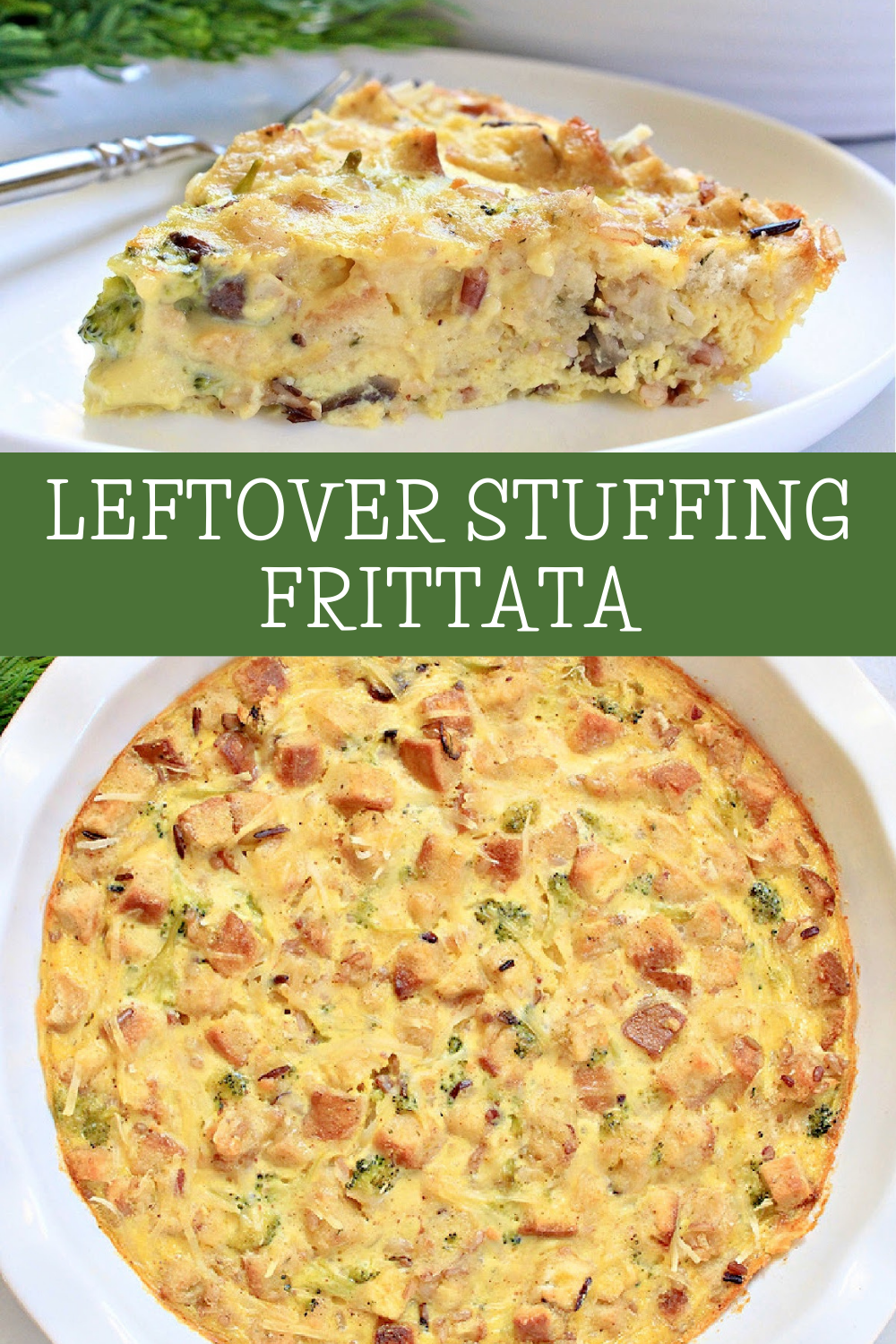 Leftover Stuffing Frittata ~ A delicious and easy way to turn excess holiday stuffing into a whole new meal using plant-based JUST Egg. via @thiswifecooks