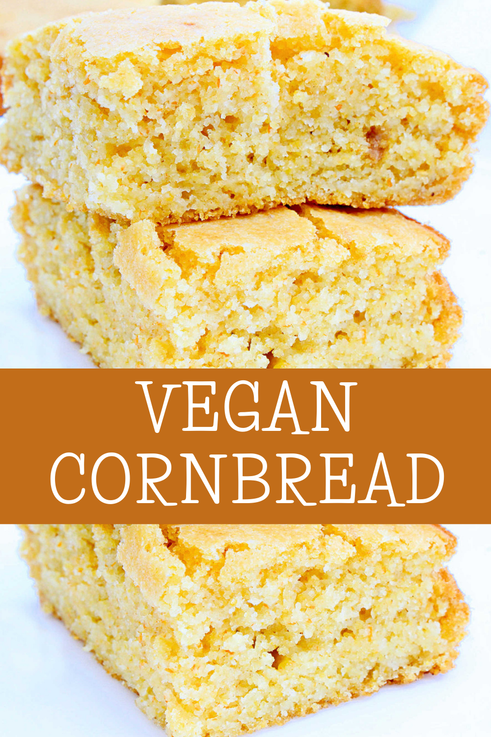 Vegan Cornbread ~ Lightly crisp on the outside, tender and fluffy on the inside, and so easy to make! Serve with chili or as a base for cornbread dressing! via @thiswifecooks