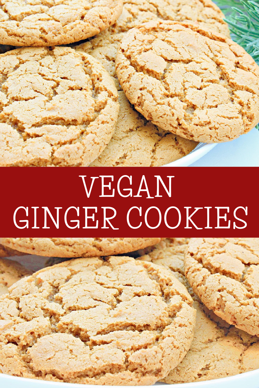 Vegan Ginger Cookies ~ These dairy-free ginger cookies are easy to make and perfect for the Christmas season! via @thiswifecooks