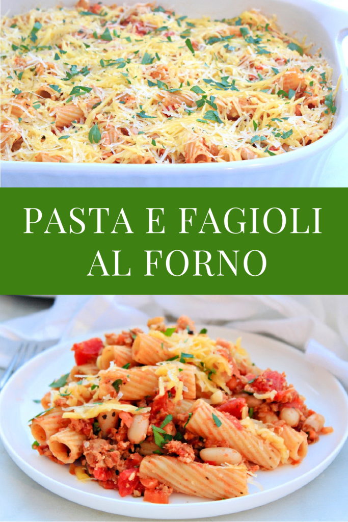 Pasta e Fagioli al Forno ~ An easy and delicious baked pasta dish inspired by the traditional Northern Italian peasant soup, Pasta e Fagioli aka Pasta Fazool!
