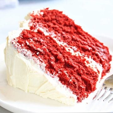 Red Velvet Cake ~ A dairy-free version of the traditional Southern classic and holiday favorite! Easy to make and perfect for any occasion!