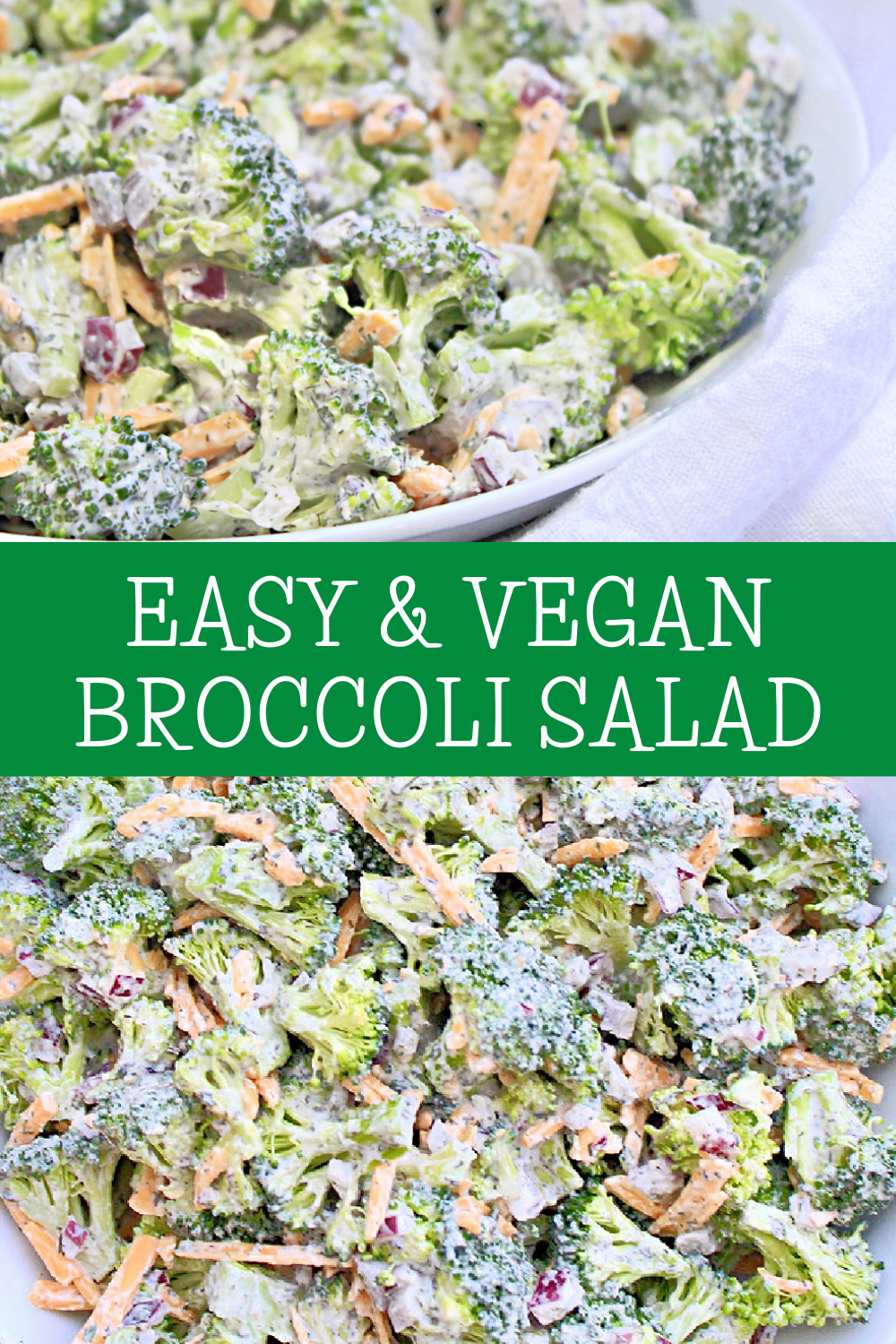 Broccoli Salad ~ A creamy and crunchy, simple and classic, broccoli salad with homemade dairy-freee ranch dressing. Minimal prep and no cooking required! via @thiswifecooks