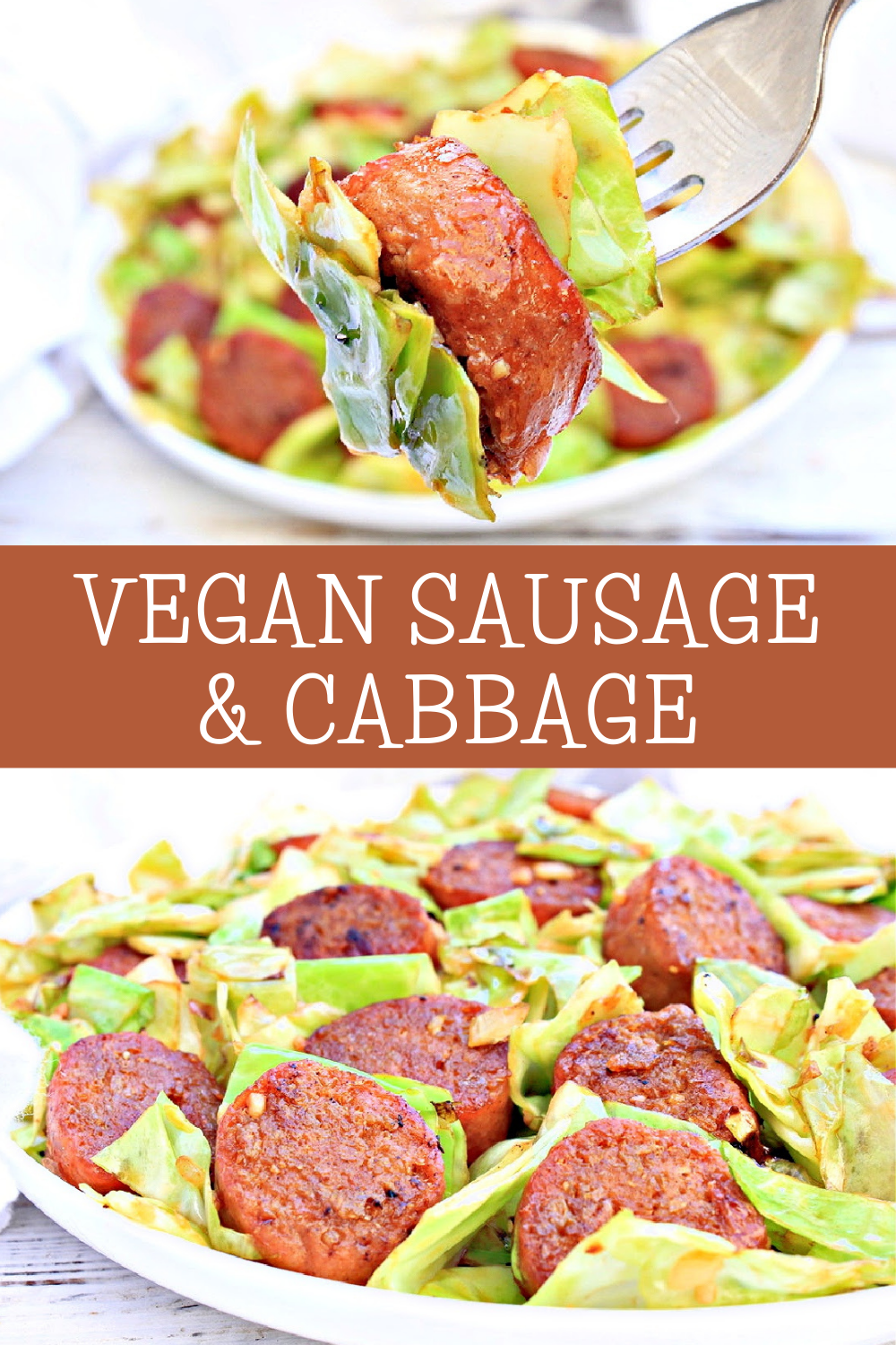 Cabbage and Sausage ~ SImple ingredients deliver big flavors in this easy one-skillet meal! Ready to serve in 15 minutes! via @thiswifecooks