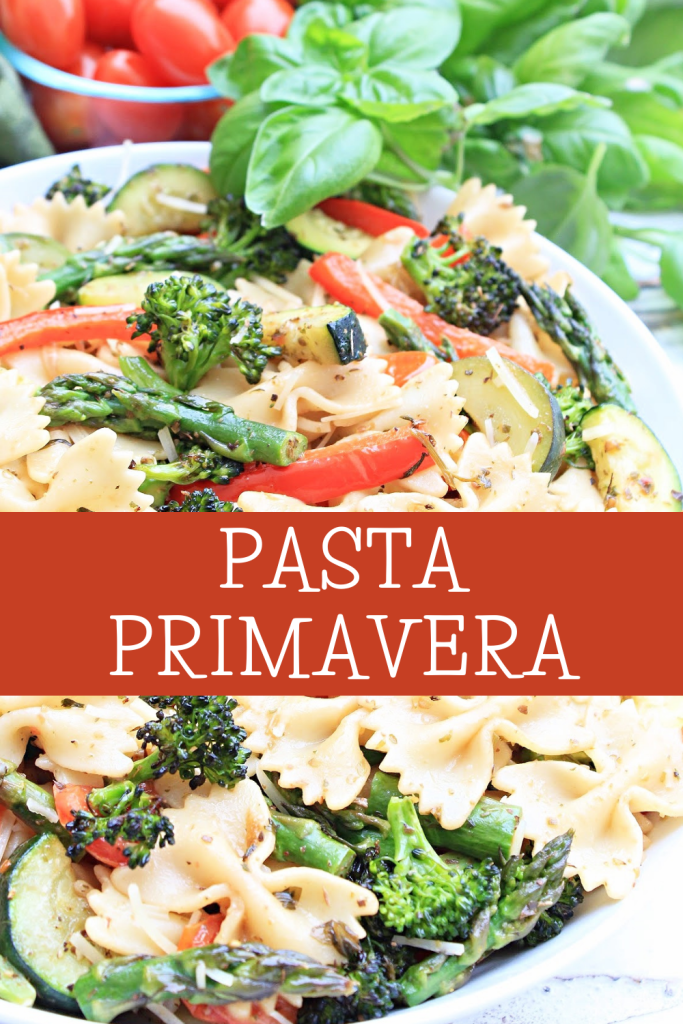 Pasta Primavera ~ A simple and flavorful pasta dish packed with fresh vegetables of the season! No cream sauce!