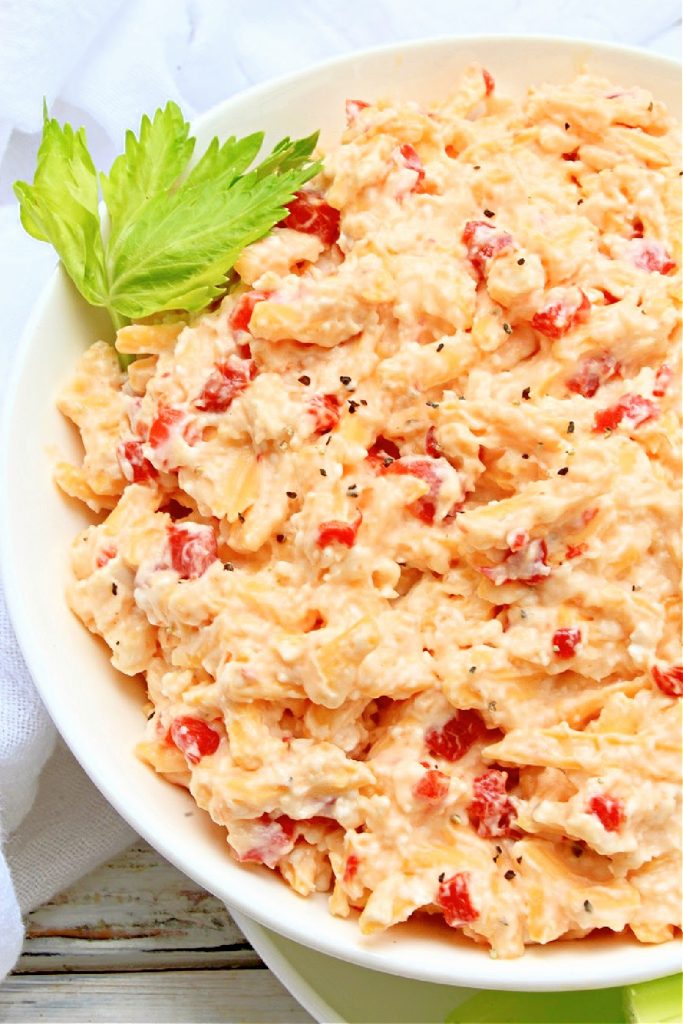 Vegan Pimento Cheese ~ A rich and flavorful dairy-free version of the Southern classic! Great as a dip, sandwich filling, or smeared on a burger!