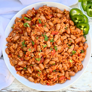Ranchero Rice and Beans ~ Authentic South of the border flavor in an easy-to-make one-pot dinner!