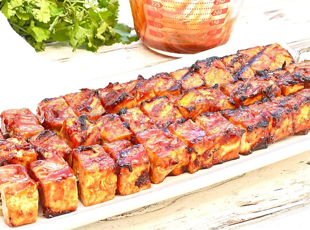 Grilled BBQ Tofu ~ Easy and flavorful, grilled tofu is a must-have plant-based addition to all your summertime cookouts!