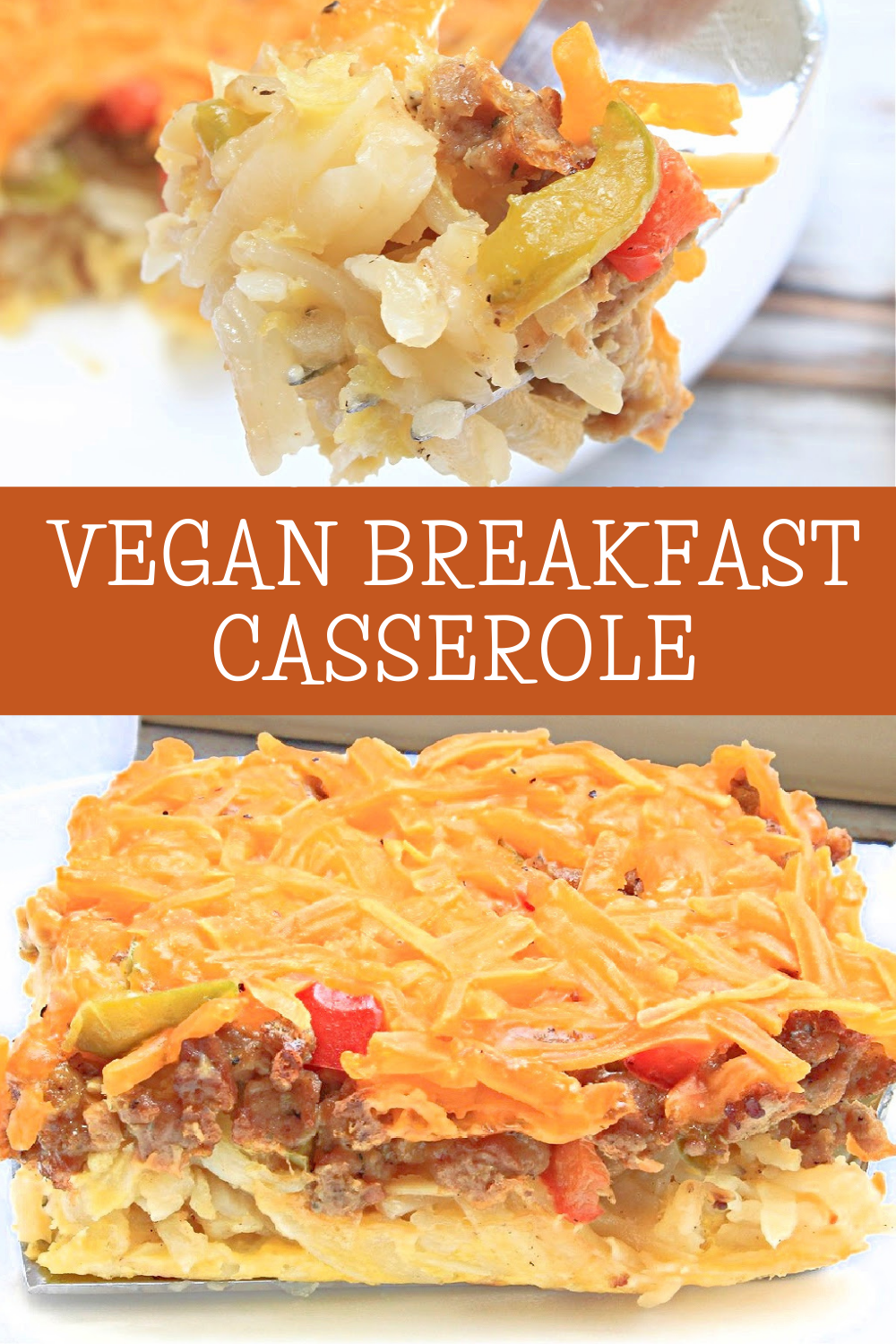 Vegan Breakfast Casserole ~  Easy breakfast casserole made with JUST Egg. Perfect Christmas morning or weekend brunch! Make-ahead option! via @thiswifecooks