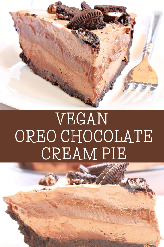 Oreo Chocolate Cream Pie ~ This no-bake pie is so rich and decadent, your guests won't even know or care that it's dairy-free! No nuts or tofu!