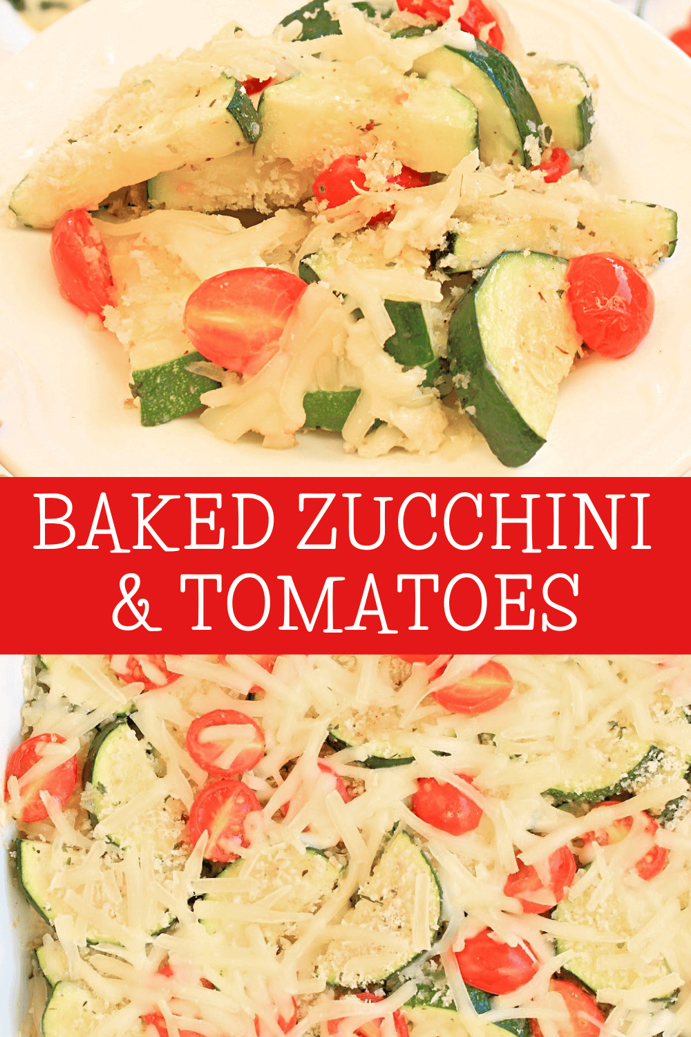 Baked Zucchini and Tomatoes ~ A simple dish that's perfect for late summer! Serve as a side or toss into pasta for a quick and easy dinner!  via @thiswifecooks