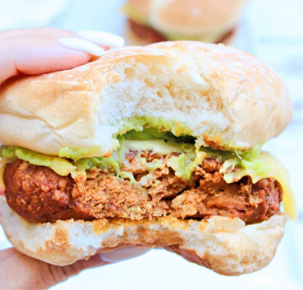 Vegan Chorizo Burgers ~ Smoky, spicy, and deliciously bold plant-based burgers! Perfect for your next cookout!