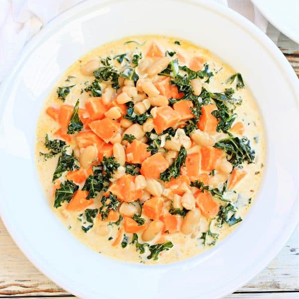 Sweet Potato, Kale and White Bean Soup Vegan Recipe