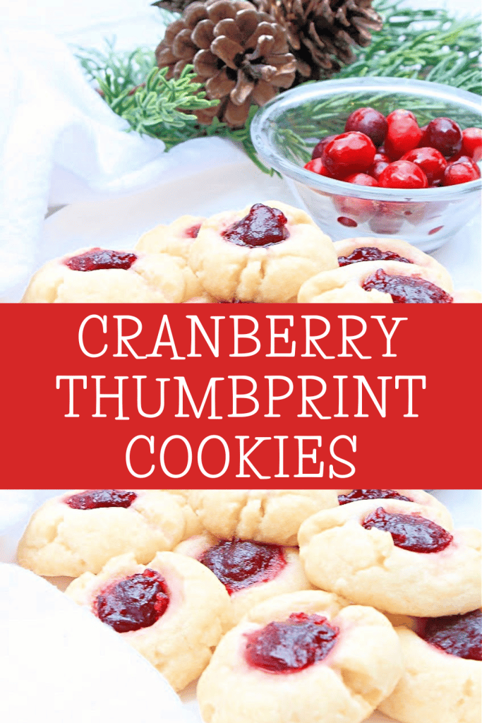 Cranberry Thumbprint Cookies ~ These jewel-toned shortbread cookies are easy to make and perfect for the holiday season!