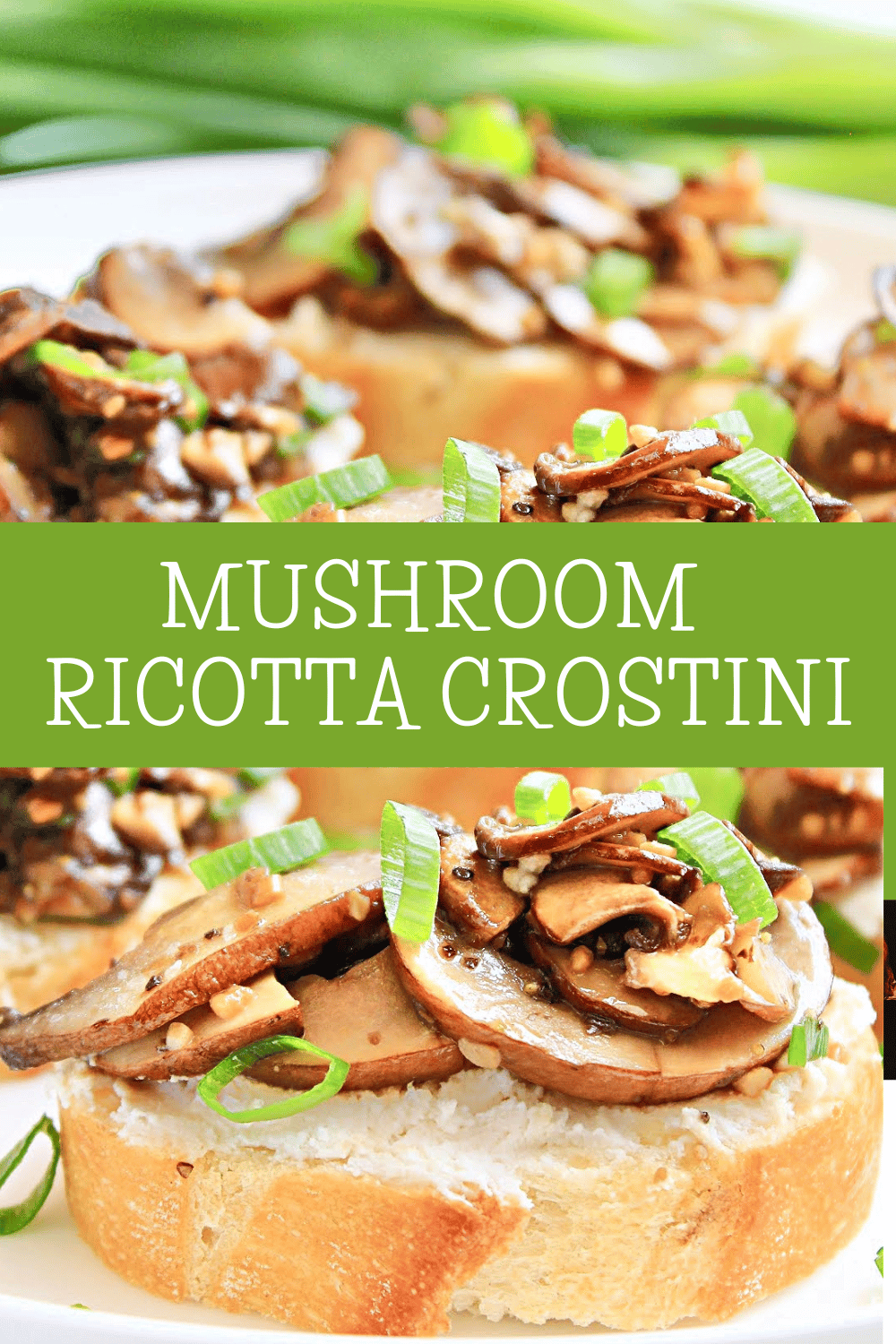 Mushroom Ricotta Crostini ~ Sauteed balsamic mushrooms and creamy ricotta on toasted baguette slices. An easy and elegant appetizer, perfect for the holidays! via @thiswifecooks