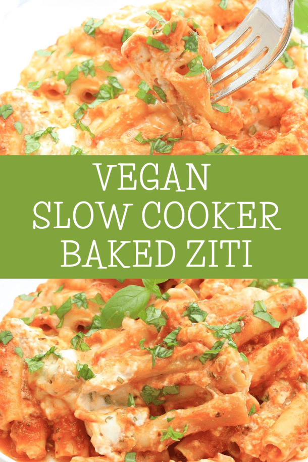 Slow Cooker Baked Ziti ~ Vegan Recipe ~ This Wife Cooks™