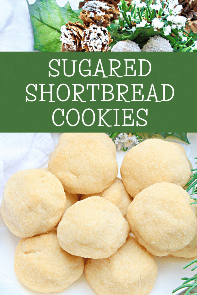 Sugared Shortbread Cookies ~ Soft and buttery with just a touch of sweetness. Pairs perfectly with a hot cup of coffee or tea!