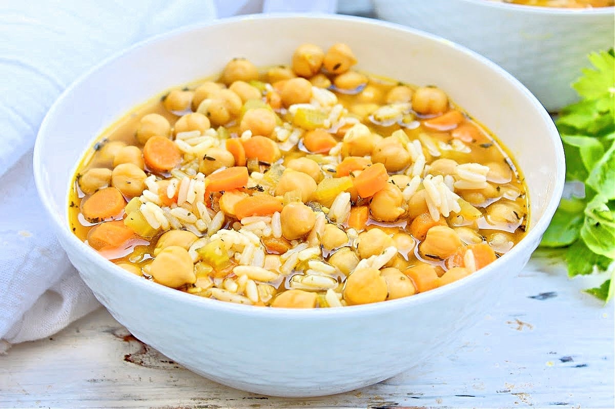 Wild Rice and Garbanzo Bean Soup This Wife Cooks™