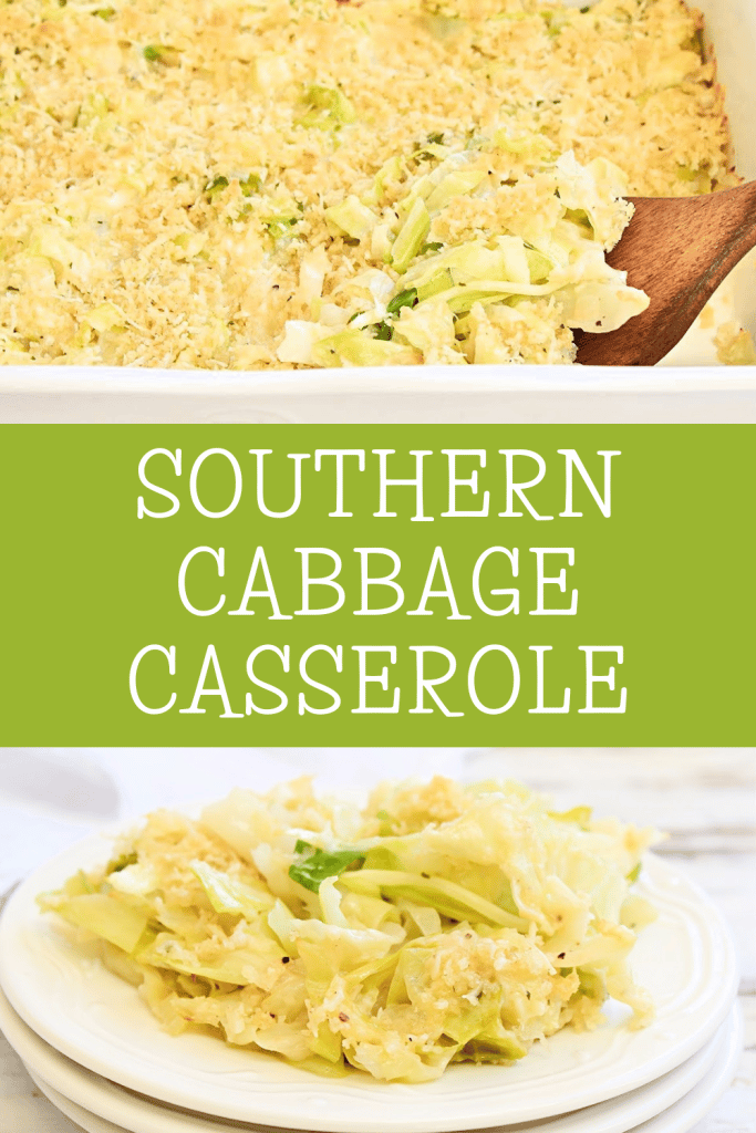 Cheesy Cabbage Casserole ~ This old-fashioned, creamy baked cabbage dish with crunchy topping is easy to assemble and perfect for holidays, potlucks, or Sunday dinners at home.