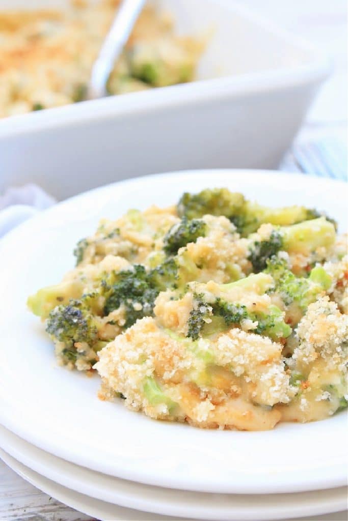 Broccoli Gratin ~ Fresh broccoli smothered in rich and creamy homemade cheese sauce, topped with buttery bread crumbs, and baked to perfection!