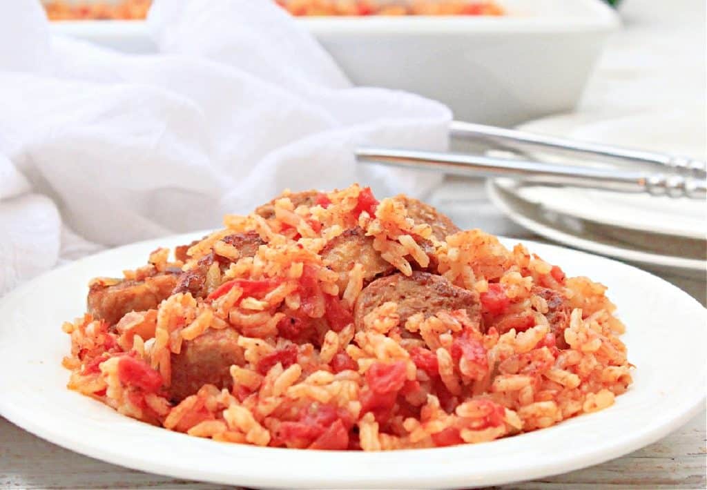 Red Rice Casserole ~ This hearty Southern classic is an easy dinner that's loaded with big and bold flavor!